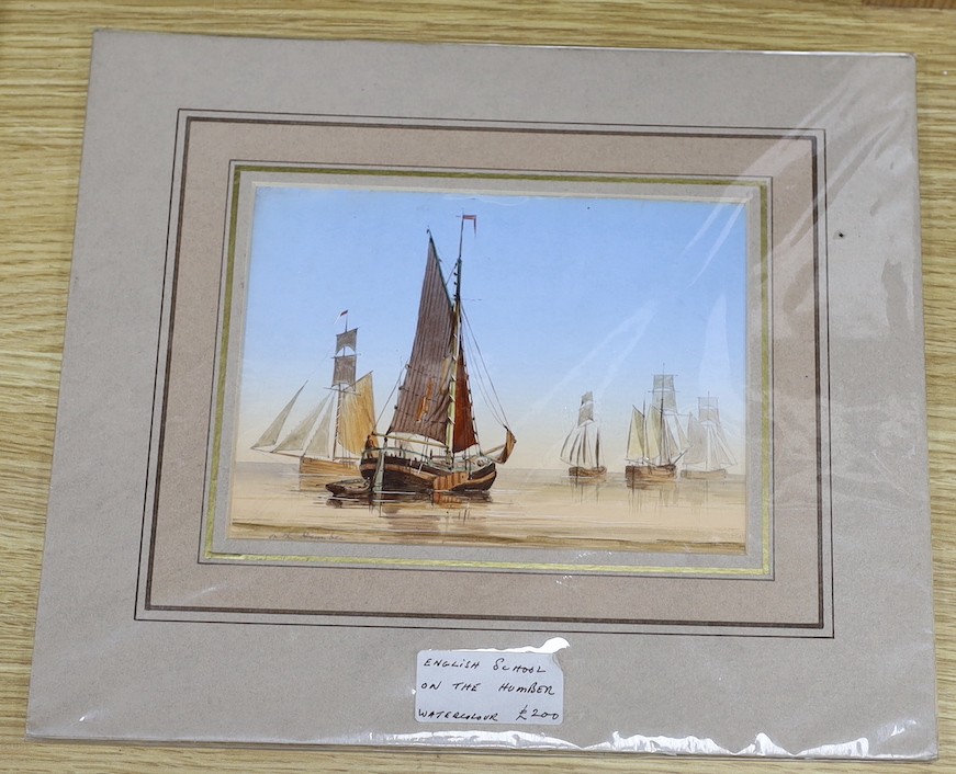 19th century English School, watercolour and gouache, 'On the Humber', 13 x 18cm, unframed